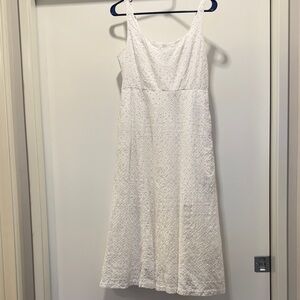 Old Navy White Simple Lace Midi Dress